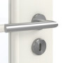 Detailansicht der Oberfläche von GARANT Zimmertür Weiß Struktur Premium CPL mit Lichtausschnitt LA-2 Sprosse SP10