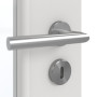 Detailansicht der Oberfläche von GARANT Zimmertür 0160-60 Silver Grey CPL mit Lichtausschnitt LA-2 Sprosse SP2