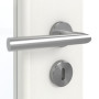 Detailansicht der Oberfläche von GARANT Zimmertür Authentic Bianco CPL mit Lichtausschnitt LA-2 Sprosse SP2