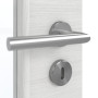Detailansicht der Oberfläche von GARANT Zimmertür Quer Authentic Grigio CPL mit Lichtausschnitt LA-2 Sprosse SP2