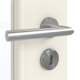 Detailansicht der Oberfläche von GARANT Zimmertür Weißlack 9010 mit Lichtausschnitt LA-2 Sprosse SP2