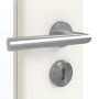 Detailansicht der Oberfläche von GARANT Zimmertür Weißlack 9016 GHK08 mit Lichtausschnitt LA-2 Sprosse SP2