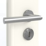 Detailansicht der Oberfläche von GARANT Zimmertür 0105-60 Pearl White CPL mit Lichtausschnitt LA-2 Sprosse SP4