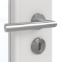 Detailansicht der Oberfläche von GARANT Zimmertür 0160-60 Silver Grey CPL mit Lichtausschnitt LA-2 Sprosse SP4
