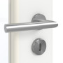 Detailansicht der Oberfläche von GARANT Zimmertür D354-60 Designer White Resopal mit Lichtausschnitt LA-2 Sprosse SP4