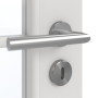 Detailansicht der Oberfläche von GARANT Zimmertür 0160-60 Silver Grey CPL mit Lichtausschnitt LA-3 Sprosse SP0
