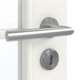 Detailansicht der Oberfläche von GARANT Zimmertür Authentic Bianco CPL mit Lichtausschnitt LA-3 Sprosse SP0