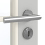 Detailansicht der Oberfläche von GARANT Zimmertür D92-60 Dove Grey Resopal mit Lichtausschnitt LA-3 Sprosse SP0