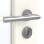 Detailansicht der Oberfläche von GARANT Zimmertür 0105-60 Pearl White CPL mit Lichtausschnitt LA-3 Sprosse SP1