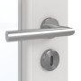 Detailansicht der Oberfläche von GARANT Zimmertür 0160-60 Silver Grey CPL mit Lichtausschnitt LA-3 Sprosse SP2
