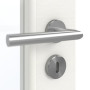 Detailansicht der Oberfläche von GARANT Zimmertür Quer Authentic Bianco CPL mit Lichtausschnitt LA-3 Sprosse SP2