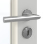 Detailansicht der Oberfläche von GARANT Zimmertür D92-60 Dove Grey Resopal mit Lichtausschnitt LA-3 Sprosse SP2
