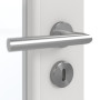 Detailansicht der Oberfläche von GARANT Zimmertür 0160-60 Silver Grey CPL mit Lichtausschnitt LA-3 Sprosse SP4