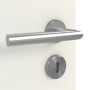 Detailansicht der Oberfläche von GARANT Zimmertür Weiß Struktur Premium CPL mit Lichtausschnitt LA-4 bandseitig Sprosse SP10