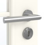 Detailansicht der Oberfläche von GARANT Zimmertür 0105-60 Pearl White CPL mit Lichtausschnitt LA-4 schlossseitig Sprosse SP10