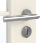 Detailansicht der Oberfläche von GARANT Zimmertür 0140-60 Dawn Resopal mit Lichtausschnitt LA-4 schlossseitig Sprosse SP10