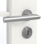 Detailansicht der Oberfläche von GARANT Zimmertür Authentic Bianco CPL mit Lichtausschnitt LA-4 schlossseitig Sprosse SP10
