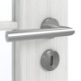 Detailansicht der Oberfläche von GARANT Zimmertür Authentic Grigio CPL mit Lichtausschnitt LA-4 schlossseitig Sprosse SP10
