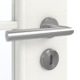 Detailansicht der Oberfläche von GARANT Zimmertür Quer Authentic Bianco CPL mit Lichtausschnitt LA-4 schlossseitig Sprosse SP10
