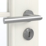 Detailansicht der Oberfläche von GARANT Zimmertür Weiß Struktur Premium GCK08 mit Lichtausschnitt LA-4 schlossseitig Sprosse SP10