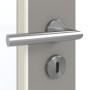 Detailansicht der Oberfläche von GARANT Zimmertür U12115SD Platingrau GHK08 mit Lichtausschnitt LA-4 schlossseitig