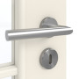 Detailansicht der Oberfläche von GARANT Zimmertür 0140-60 Dawn Resopal mit Lichtausschnitt LA-5 schlossseitig Sprosse SP10