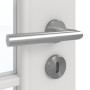Detailansicht der Oberfläche von GARANT Zimmertür 0160-60 Silver Grey CPL mit Lichtausschnitt LA-5 schlossseitig Sprosse SP10