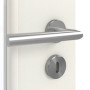 Detailansicht der Oberfläche von GARANT Zimmertür Weiß Struktur Premium CPL mit Lichtausschnitt LA-6 Sprosse SP0