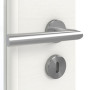 Detailansicht der Oberfläche von GARANT Zimmertür Quer Authentic Bianco CPL mit Lichtausschnitt LA-6 Sprosse SP2