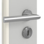 Detailansicht der Oberfläche von GARANT Zimmertür D92-60 Dove Grey Resopal mit Lichtausschnitt LA-6 Sprosse SP2
