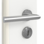 Detailansicht der Oberfläche von GARANT Zimmertür D354-60 Designer White Resopal mit Lichtausschnitt LA-6 Sprosse SP4