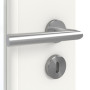 Detailansicht der Oberfläche von GARANT Zimmertür Weißlack 9016 CPL mit Lichtausschnitt LA-6 Sprosse SP4