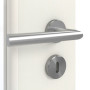 Detailansicht der Oberfläche von GARANT Zimmertür Weiß Struktur Premium CPL mit Lichtausschnitt LA-6 Sprosse SP4