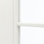 Detailansicht des Lichtausschnitts von GARANT Zimmertür Authentic Bianco CPL mit Lichtausschnitt LA-4 schlossseitig Sprosse SP10