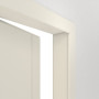 Detailansicht der geöffneten Tür von Innentür-Set Linea 08 reverse Weißlack mit Zarge und Drücker