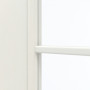 Detailansicht des Lichtausschnitts von GARANT Schiebetür Weiß Struktur Premium CePaL mit Lichtausschnitt LA-4 bandseitig Sprosse SP10