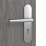 Detailansicht der Oberfläche von CLASSEN Wohnungseingangstür-Set Grigio Eiche CPL 4.1 mit Stahl-Blockzarge und Beschlag