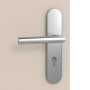 Detailansicht der Oberfläche von CLASSEN Wohnungseingangstür-Set Kaschmir CPL 4.1 mit Stahl-Eckzarge und Beschlag