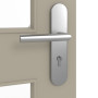 Detailansicht der Oberfläche von GARANT Wohnungseingangstür Matt Seidengrau 7044 G-TEC mit Lichtausschnitt LA-11