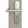 Detailansicht der Oberfläche von GARANT Wohnungseingangstür Matt Seidengrau 7044 G-TEC mit Lichtausschnitt LA-2