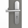 Detailansicht der Oberfläche von GARANT Wohnungseingangstür Matt Staubgrau 7037 G-TEC mit Lichtausschnitt LA-2