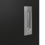 Detailansicht der Oberfläche von GARANT Feuchtraum-Schiebetür 0901-60 Black Resopal mit Lichtausschnitt LA-4 bandseitig