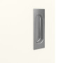 Detailansicht der Oberfläche von GARANT Feuchtraum-Schiebetür 0105-60 Pearl White Resopal mit Lichtausschnitt LA-4 mittig
