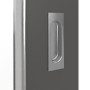 Detailansicht der Oberfläche von GARANT Feuchtraum-Schiebetür 10622-60 Ebony Resopal mit Lichtausschnitt LA-4 schlossseitig