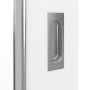 Detailansicht der Oberfläche von GARANT Feuchtraum-Schiebetür D354-60 Designer White Resopal mit Lichtausschnitt LA-4 schlossseitig