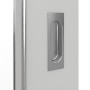 Detailansicht der Oberfläche von GARANT Feuchtraum-Schiebetür D92-60 Dove Grey Resopal mit Lichtausschnitt LA-4 schlossseitig
