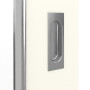 Detailansicht der Oberfläche von GARANT Feuchtraum-Schiebetür W980ST15 Platinweiß GHK08 mit Lichtausschnitt LA-4 schlossseitig