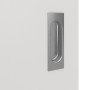 Detailansicht der Oberfläche von GARANT Feuchtraum-Schiebetür 0160-60 Silver Grey Resopal mit Lichtausschnitt LA-7
