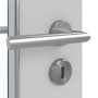 Detailansicht der Oberfläche von GARANT Feuchtraumtür D92-60 Dove Grey Resopal mit Lichtausschnitt LA-DIN