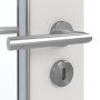Detailansicht der Oberfläche von GARANT Feuchtraumtür 0160-60 Silver Grey Resopal mit Lichtausschnitt LA-2